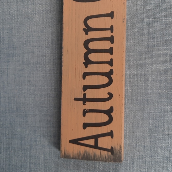 Solid Wood Shelf Sitter Sign Rustic Autumn Gatherings Thanksgiving Fall Harvest - Picture 3 of 4